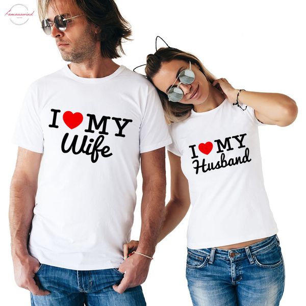 

new arrival groom bride lovers tshirt women men i my wife husband printing tshirt husband and wife wedding anniversary gift, White