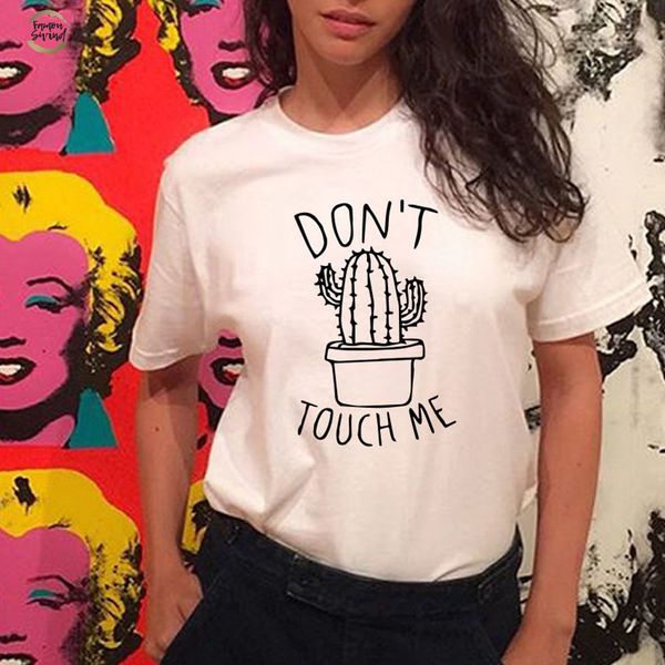 

2019 summer korea dont tough me cactus women t shirt black white t shirt women casual summer tshirts femme