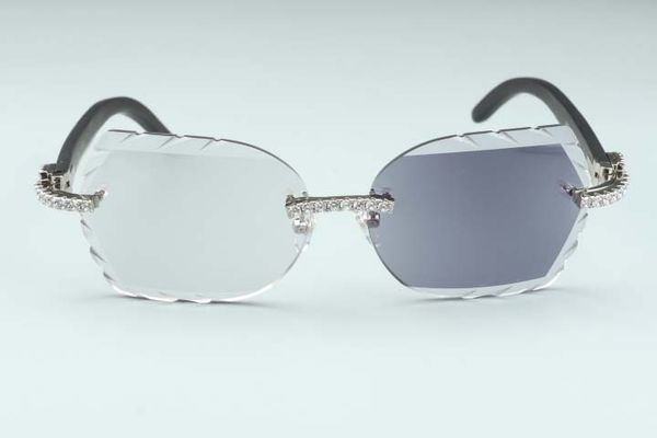 Солнцезащитные очки с похромными линзами 8300817-C, солнцезащитные очки с бесконечными бриллиантами, черные ножки из натурального дерева, многофункциональные очки 58--135 мм WJCN