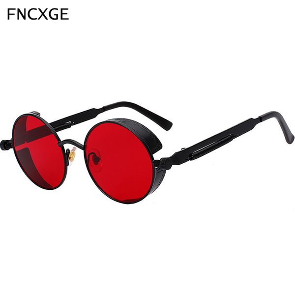 

fashion round men women steampunk sunglasses metal classic sun glasses retro frame vintage male women goggle uv400 eyewear, White;black