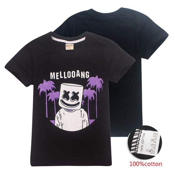 

6-14t kid boys tee shirt dj marshmello black kids t shirts 100% cotton kids designer clothes boys kids clothes dhl ss88, Blue