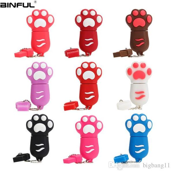 

happy usb flash drive 64gb cute cartoon cat paw pen drive 4g 8gb 16gb 32gb 64gb usb stick high speed pendrive thumbdrives