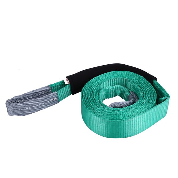 

5m/16.4ft 5tons meters heavy da cron car towing rope pulling rope snatch strap trailer belt off road truck car green