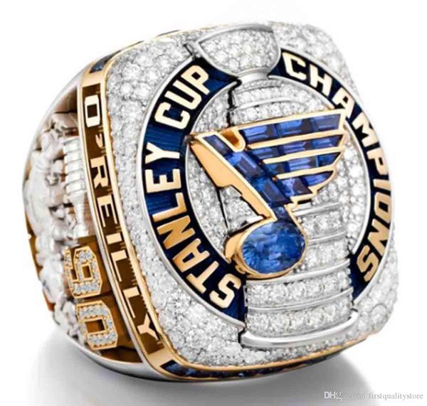 

1st championship ring 2019 st.louis blues ring, Golden;silver