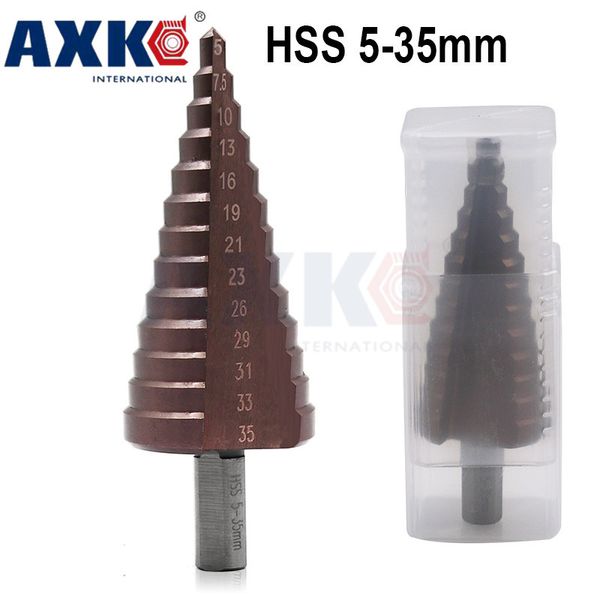 

hss co m35 triangle shank 5-35mm straight groove metal step cone drill bit stainless steel hole saw cutter wood power tool dt102