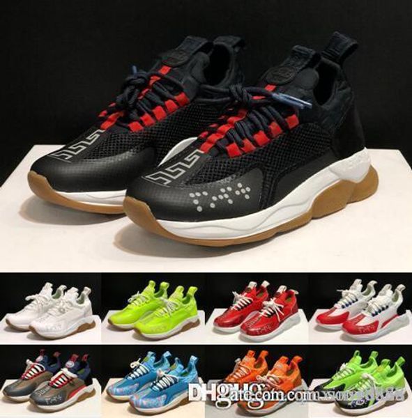 

real pictures ver 2.0 famous brand men running shoes black red white high-genuine leather men's flats medusa luxury sn