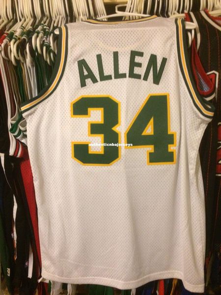 

оптовые продажи ray allen 34 # джерси nk rewind sewn мужчины белая футболка жилет сшитые баскетбольные майки ncaa, Black;blue