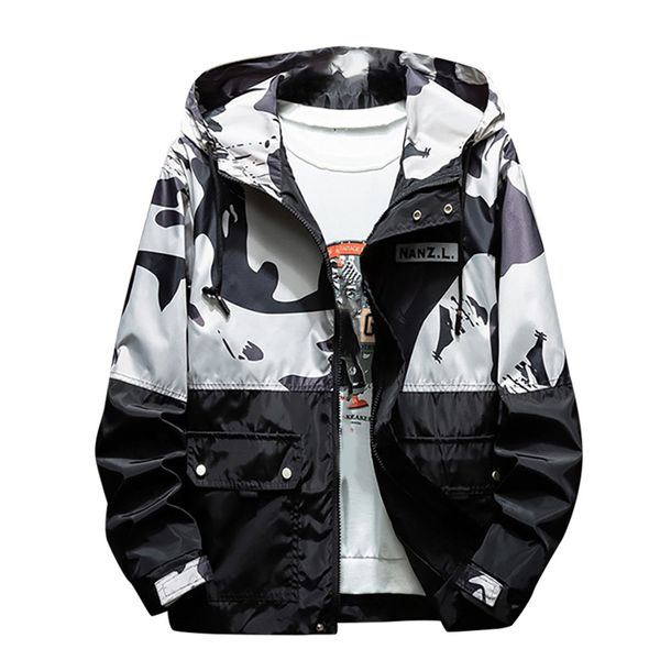 

men's new autumn spring casual fashion printed hoodies outwear coat, Black;brown