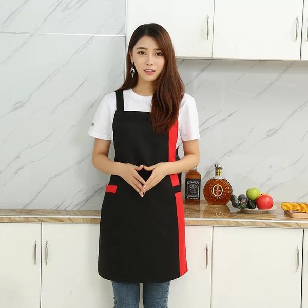 

2019 fashion cotton apron coffee shop and hairdresser sleeveless work apron bib cooking work clothing antifouling aprons logo
