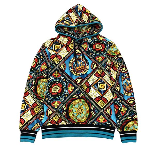 

duyou 3d flower printed fleece pullover hoodies men casual hooded streetwear sweatshirts hip hop harajuku male, Black
