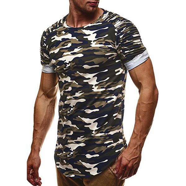 

new arrival camouflage printed casual men t shirt summer short sleeve mens t shirts fitness sportwear male tees dropshipping, White;black