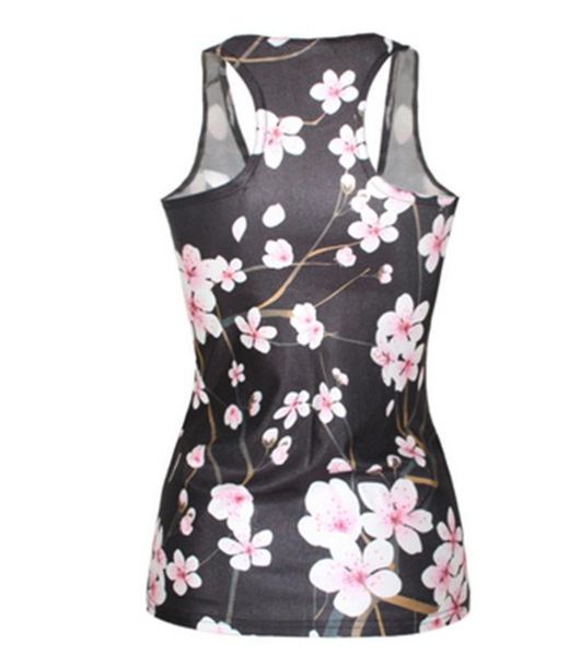 

slim stretch womens tanks summer fashion ladies h vest 3d digital printed, White