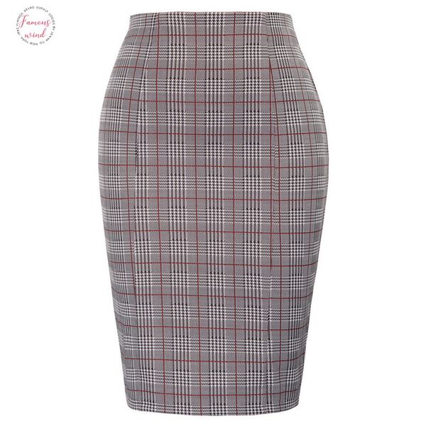 

kk grid skirts womens high waist swallow plaid pattern hips wrap bodycon pencil skirt office lady work wear spandex elegant mini skirt, Black