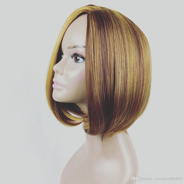 Uk Women Short Wig Bob Haircut Synthetic Straight Hair Hairpieces Natural Look Swiss Lace Wig Cap Lace Wig Cap Construction From Cq518 20 08
