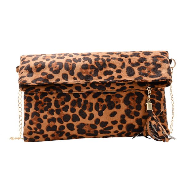 

fashion leopard handbag women's clutch bag leather women envelope bag zipper evening female clutches handbag torebki damskie