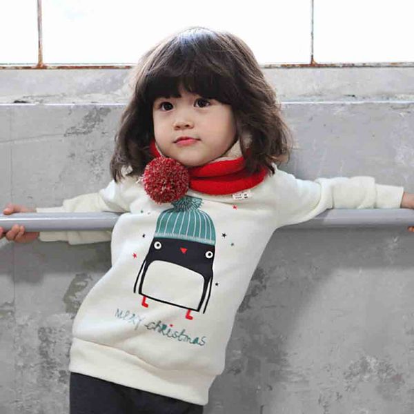 

toddler baby long sleeve print christmas sweatshirt winter warm kids baby girls casual cartoon t-shirt sweatshirts, Black