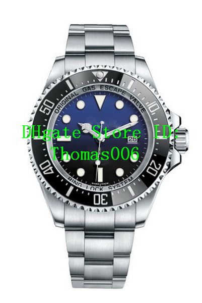 mens Mens Watch profonda lunetta in ceramica Sea-Dweller in acciaio inox Glide blocco chiusura meccanica automatica delle vigilanze 126660 44 millimetri