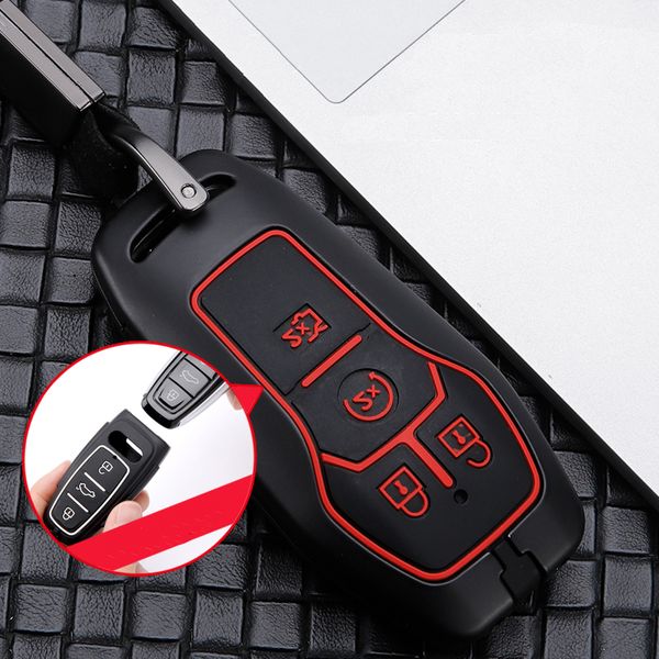 

car key case zinc alloy silica gel for taurus mustang f-150 explorer fusion mondeo edge mkc mkx car accessories keychain