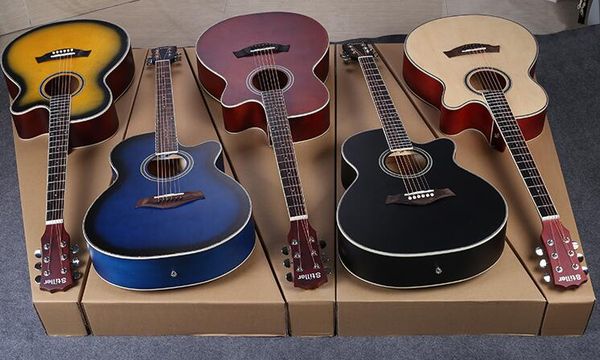 

beautiful folk ballasswood guitar beginner students entry guitar 40 inch acoustic guitar boys and girls musical instruments