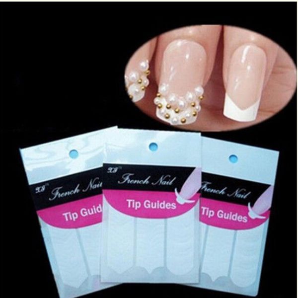 

10pcs nail decoration nail art tips sticker form fringe guides sticker diy french manicure decoration art tips, Black