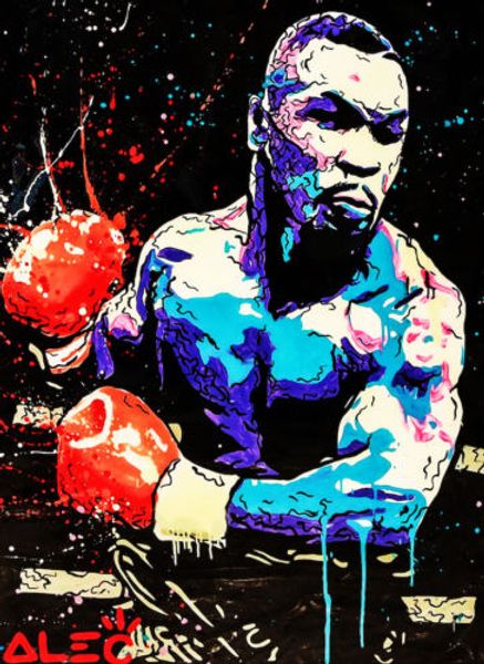 

Алек монополия живопись на холсте граффити Майк Тайсон стены искусства Шелковый