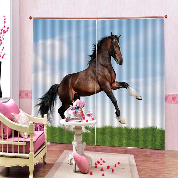 

p 3d curtains modern customize horse curtains for bedroom living room window blackout home decor