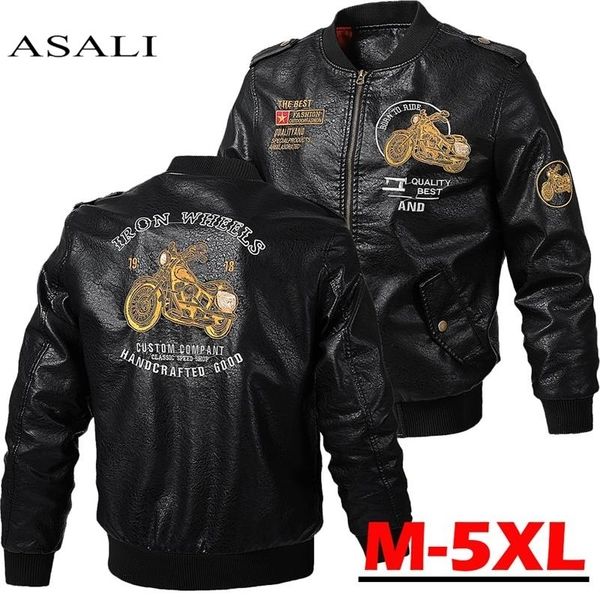 

male leather jacket slim fit coat men stand collar jaqueta pu coats biker jackets casual motorcycle faux fur s-5xl jacket fleece, Black;brown