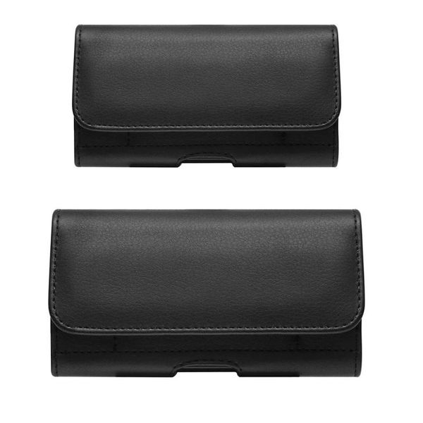

pu leather horizontal waist belt clip pouch phone bag for men