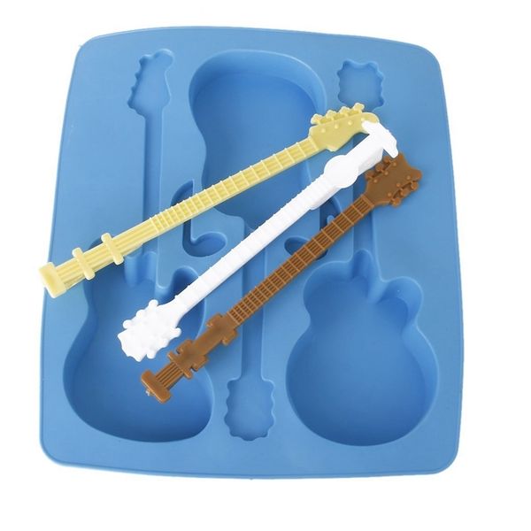 

mould in silicone ice tray-shaped guitar. ice cream tools