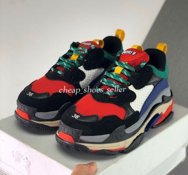 

2019 fashion designer triple s low old dad sneakers athletic shoes for men women luxury increasing shoes large size35-45, White;red