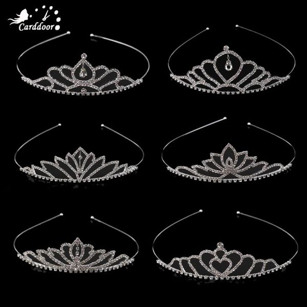 

carddoor fashion wedding crown bride headdress rhinestone jewelry children headband wedding love crystal hair accessories, Golden;white