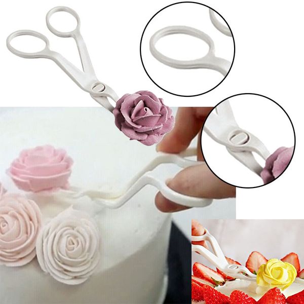 

2pcs piping flower scissors nail safety rose decor lifter fondant cake decorating tray cream transfer baking pastry tool 32 other bakeware