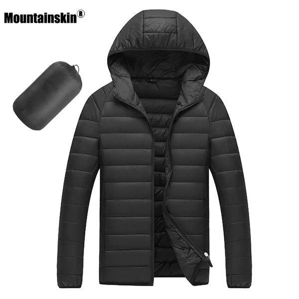

moutainskin new 2020 winter men's coats solid color hooded cotton jackets male casual fashion warm coat men brand clothing sa771, Black