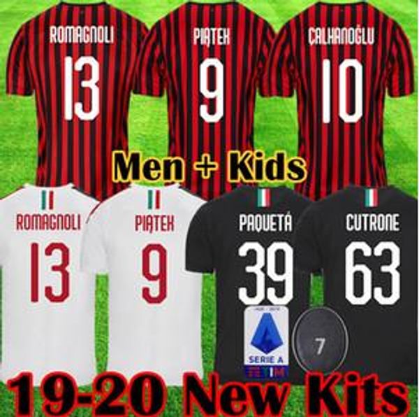

19 20 AC Милан Футбольные майки ROMAGNOLI 2019 2020 AC Милан PIATEK Джерси SUSO Футбольная футболка