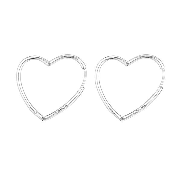 

925 sterling silver small asymmetric hearts of love hoop earrings fits for women jewelry love, Golden