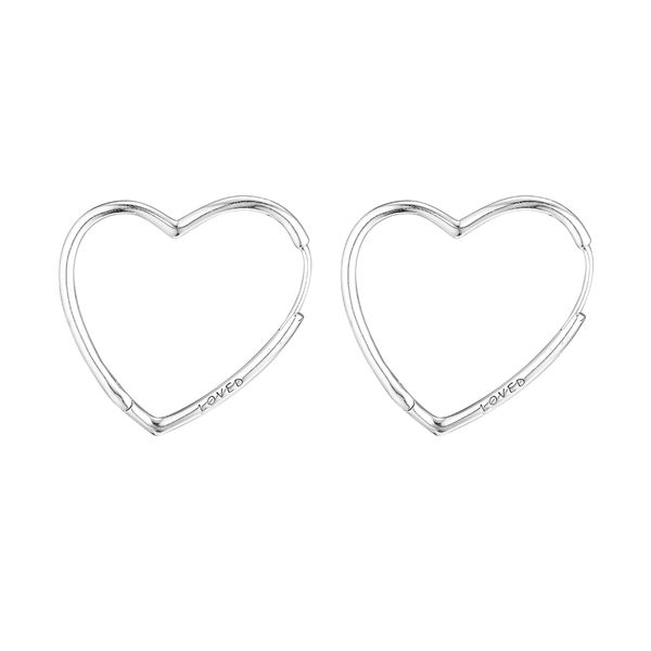 

925 sterling silver small asymmetric hearts of love hoop earrings fits for women jewelry love, Golden