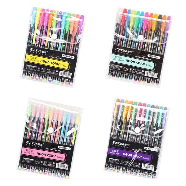 

12pcs kawaii highlighter gel pens cute colorful gel pens novelty for kids gifts school office supplies stationery