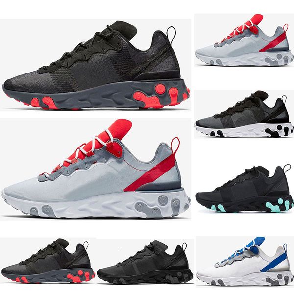 

react element 55 87 running shoes for men womens jade solar red triple black white royal red sports sneakers shoes size 36-45