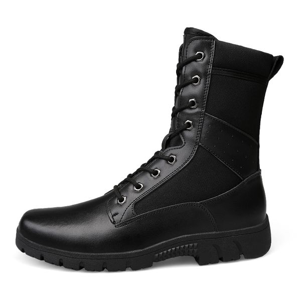 

men desert tactical military boots mens zapatos de mujer zapatos ankle lace-up combat boots with fur warm show boots, Black