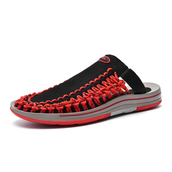 

2019 summer men slippers men shoes summer sandals lightweight slides footwear men's beach slippers causal lazy slip-on, Blue;gray