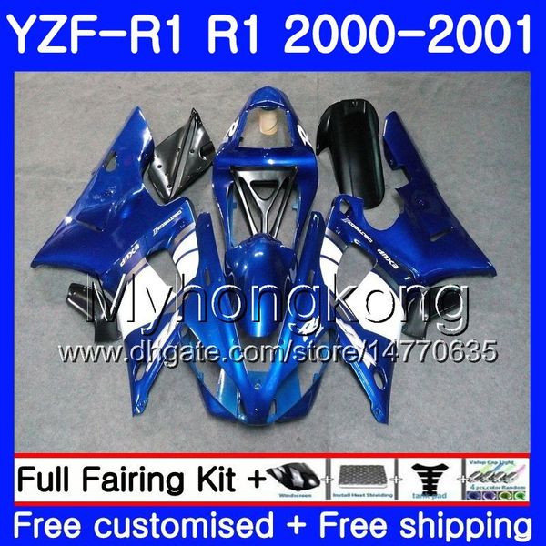 Corpo per YAMAHA YZF 1000 YZF R 1 YZF-1000 YZFR1 00 01 Telaio 236HM.6 YZF-R1 00 01 Carrozzeria Luce blu YZF1000 YZF R1 2000 2001 Carenatura