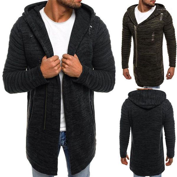 

casual striped slim long sleeved hooded zipper cardigan sweaters fashion men sweater mens designer sweaters autumn and winter, White;black