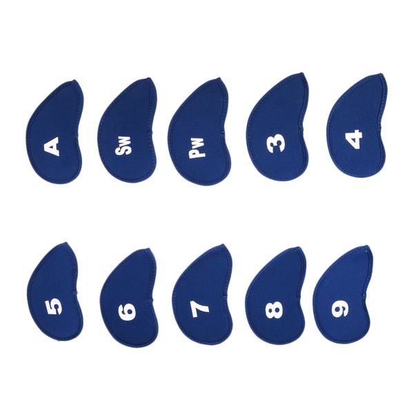 

10 pieces universal golf club protective iron head cover wedge sock headcover fit for ping taylormade mizuno callaway