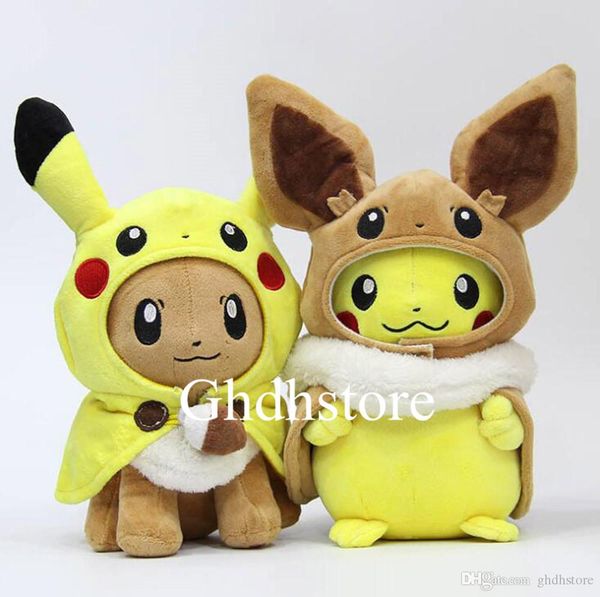 

new 2 styles 11" 28cm pkc cosplay eevee & eevee cosplay pkc plush doll anime collectible party gifts stuffed soft toys