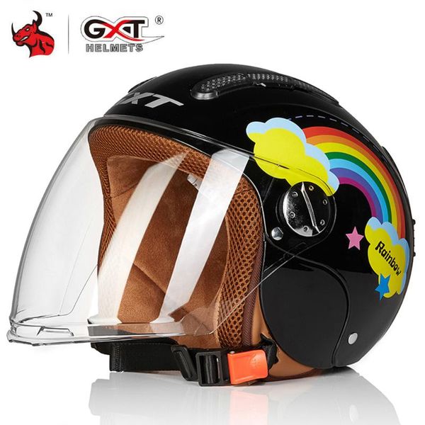 

gxt children helmet motorcycle 3/4 open face casco moto summer motorbike riding helmet child safety electric bicycle