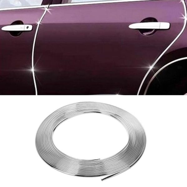 Edge Trim Vodool 15m Silver Chrome Car Styling Decoration Moulding Trim Strip Auto Interior Dashboard Door Edge Sticker Car Accessories Use Parts For