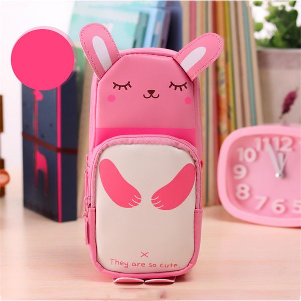 

новые девушки косметический мешок kawaii panda zipper карандаш сумка pu водонепроницаемый макияж кисти горячие дети канцелярские подарки