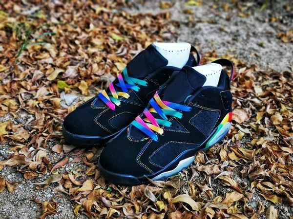 

6 black colorful low gang & sakuragi flower road low gang 6 carmine basketball shoes classic 6s unc women men designer sport 36-47