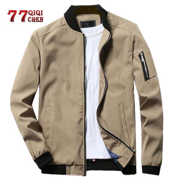 

casual jacket men spring autumn streetwear hip hop baseball bomber jacket o neck windbreaker jackets mens plus 6xl dropshipping, Black;brown