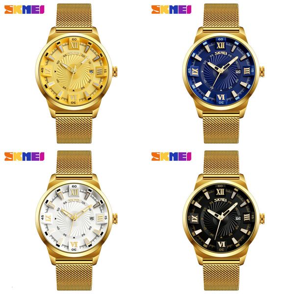 

new skmei fashionable fashion clock water tight steel rustless men's watch men's watch from a senior businessman, Slivery;brown